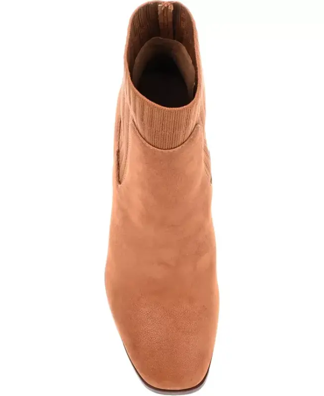 Women's Adalia Knit Block Heel Booties - Cognac - 4