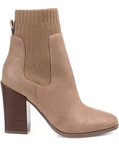 Women's Adalia Knit Block Heel Booties - Cognac - 6