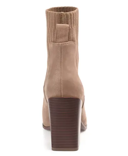 Women's Adalia Knit Block Heel Booties-Snake - 8