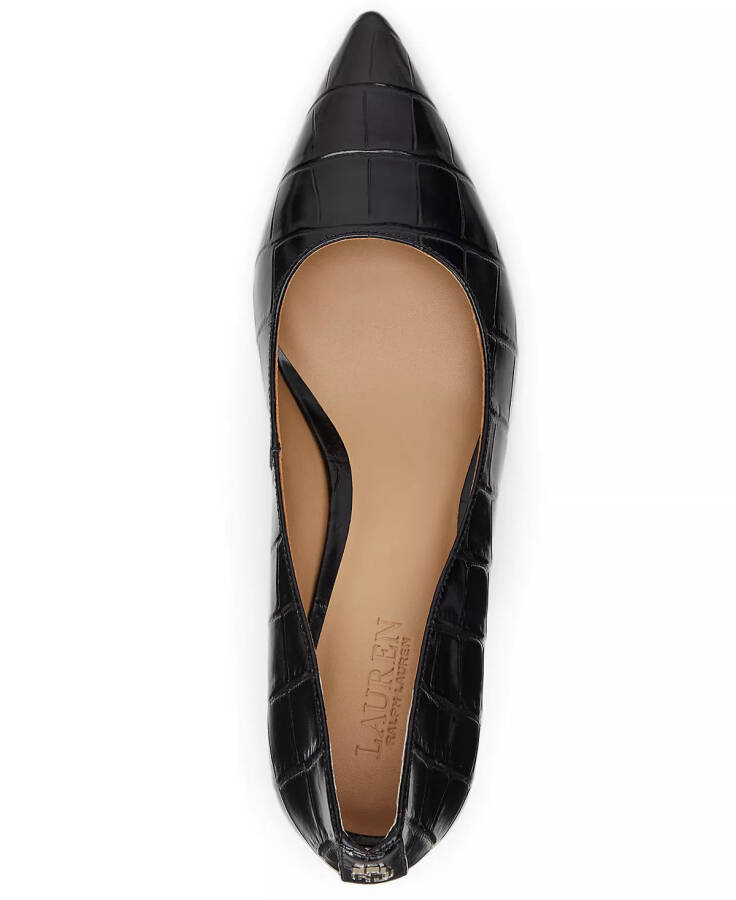 Women's Adrienne Slip-On Pointed-Toe Pumps Black Croc - 4