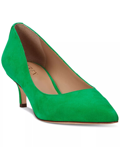 Women's Adrienne Slip-On Pointed-Toe Pumps Green Topaz Suede - 1