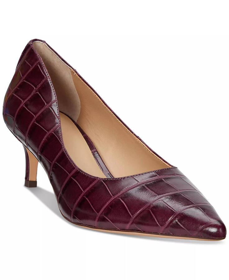 Women's Adrienne Slip-On Pointed-Toe Pumps Pinot Noir Croc - 1