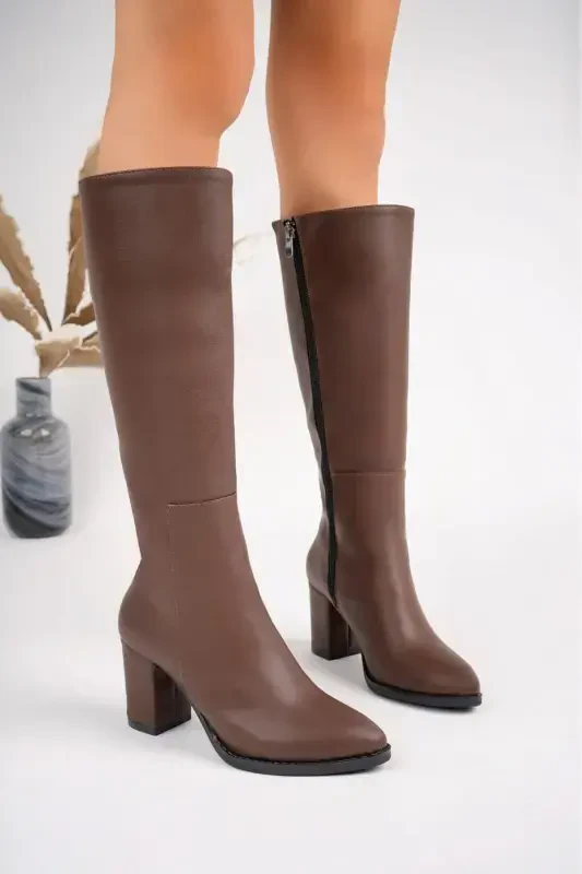 women's aliss long boot-COFFEE - 1