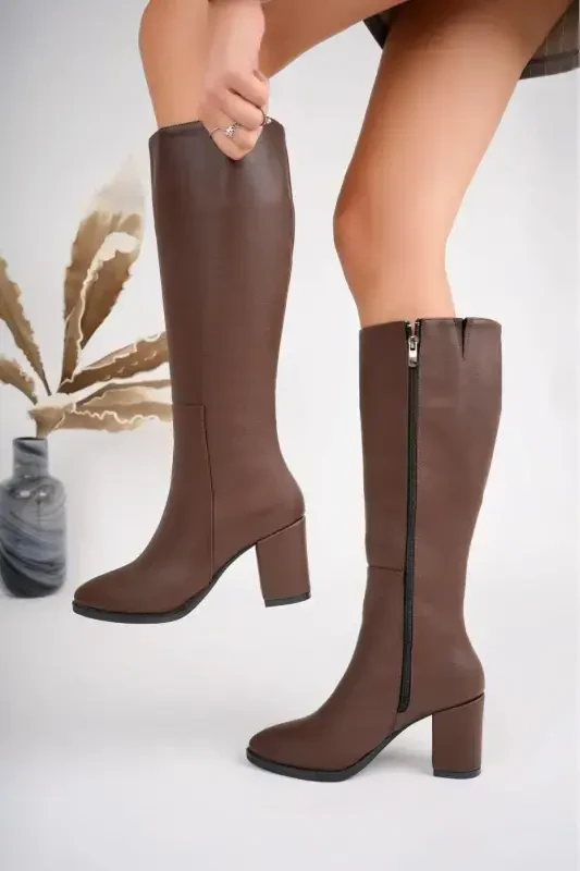 women's aliss long boot-COFFEE - 2