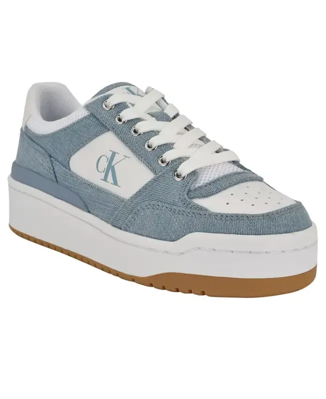 Women's Alondra Casual Lace-Up Sneakers-Medium Blue Denim - CALVIN KLEIN