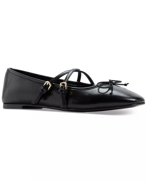 Women's Amberlee Cross Strap Ballet Flats-Black Textured - ALDO