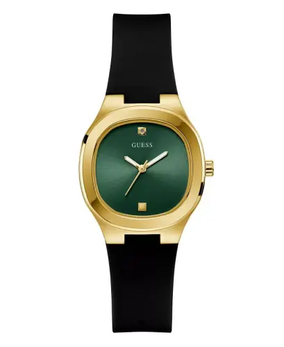 Women's Analog Black Silicone Watch 32mm-Black - 1