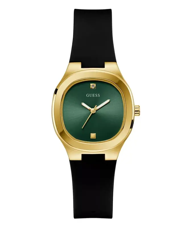 Women's Analog Black Silicone Watch 32mm-Black - 1
