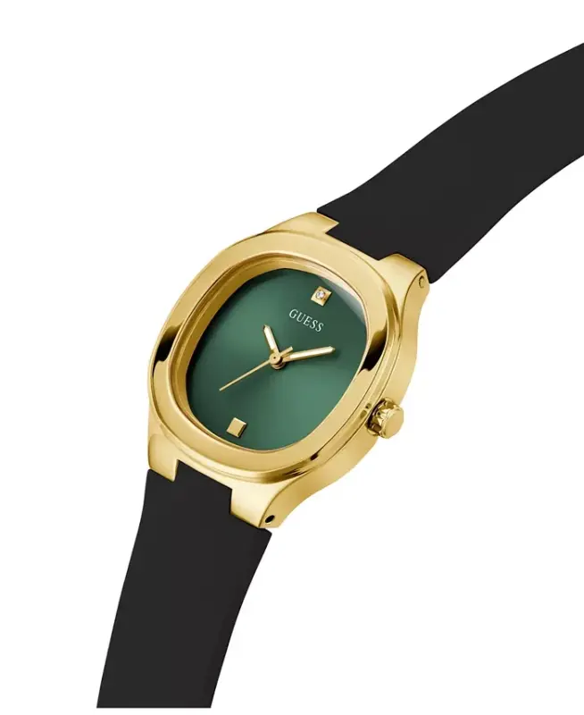 Women's Analog Black Silicone Watch 32mm-Black - 4