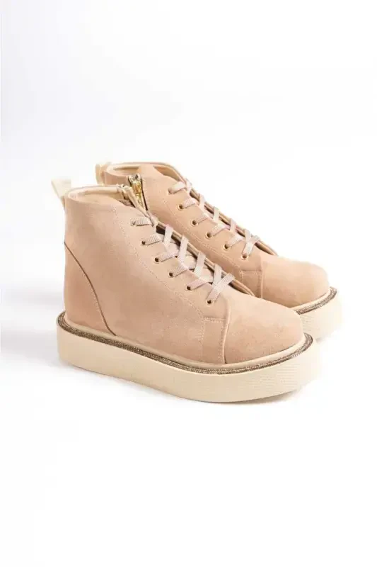 Women's Ankle Boot-Beige . TAIM - 1