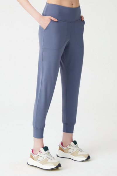 Women's Anthracite High Waist Jogger Sweatpants - 4