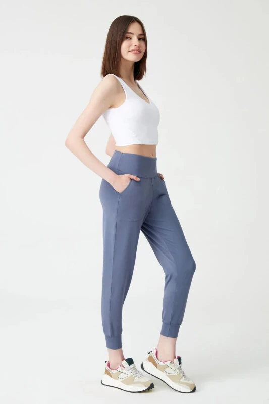 Women's Anthracite High Waist Jogger Sweatpants - LOS OJOS