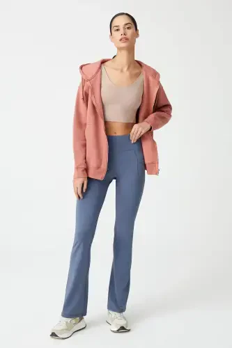 Women's Anthracite High Waist Shaping Double Pocket Bootcut Leggings - 6