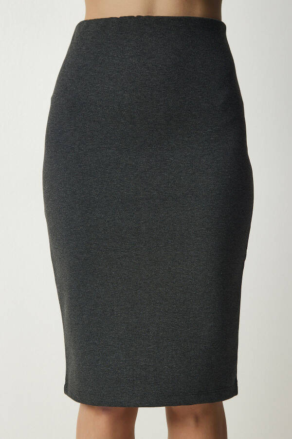 Women's Anthracite Slit Steel Knit Skirt UB00162 - 6