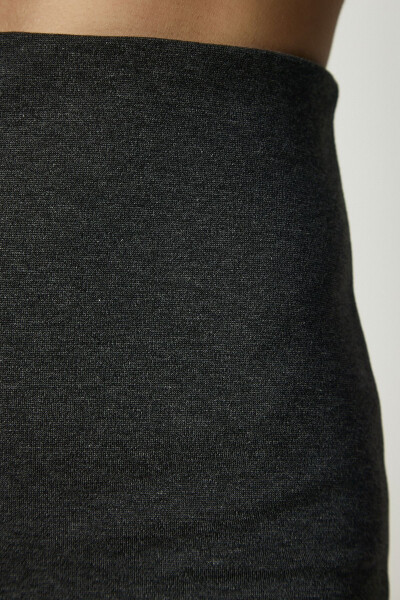 Women's Anthracite Slit Steel Knit Skirt UB00162 - 7