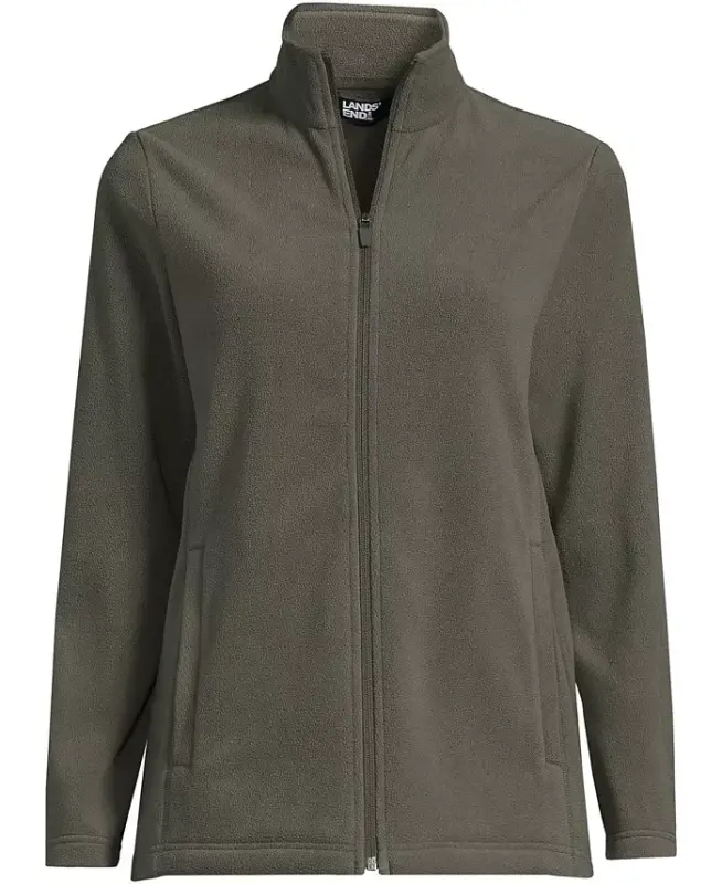 Women's Anyweather Fleece Full Zip Jacket - Forest moss green - LANDS' END