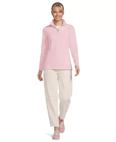 Women's Fleece Quarter Zip Pullover - Sea salt pink 