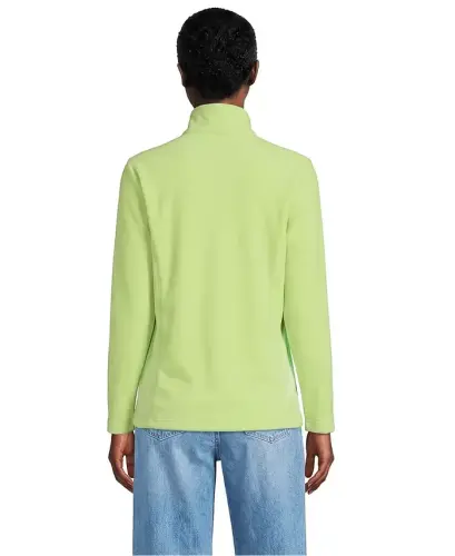 Women's Anyweather Fleece Quarter Zip Pullover - Soft apple green - LANDS' END (1)