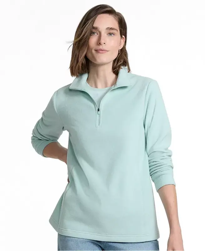 Women's Anyweather Fleece Quarter Zip Pullover - Soft apple green - 5