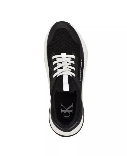 Women's Ariany Round Toe Lace-Up Casual Sneakers Black, White - 4