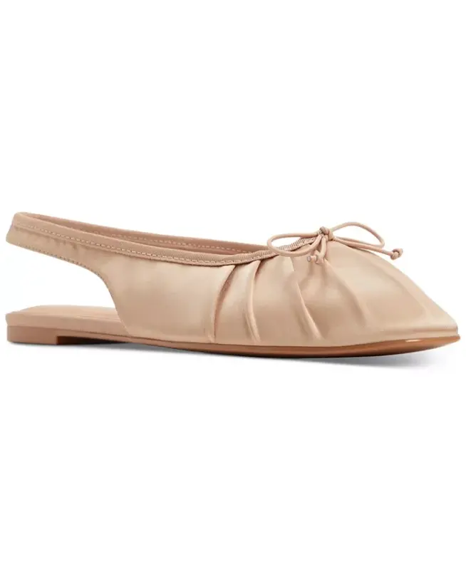 Women's Arlet Slingback Flats - Beige Satin - ALDO