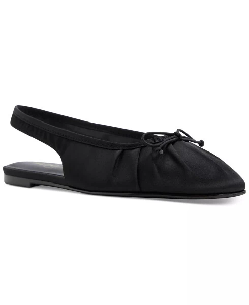 Women's Arlet Slingback Flats-Black Satin - ALDO
