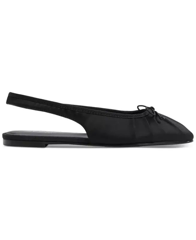 Women's Arlet Slingback Flats-Black Satin - 2