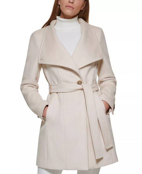 Womens Asymmetrical Belted Wrap Coat, Created for Modazone Nude - 1