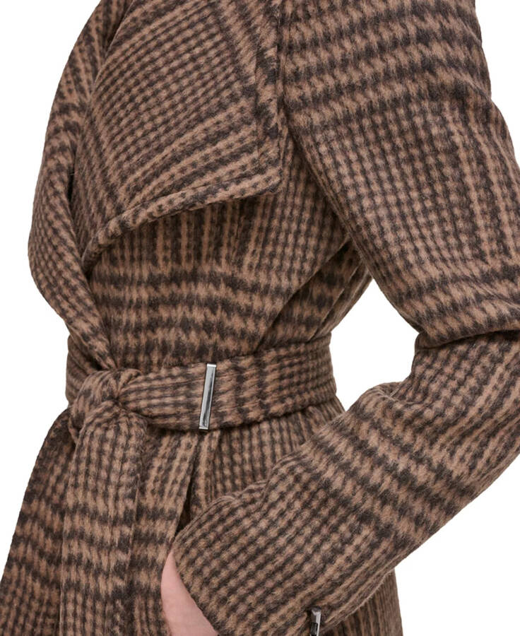 Womens Asymmetrical Belted Wrap Coat, Created for Modazone Tobacco Combo - 4