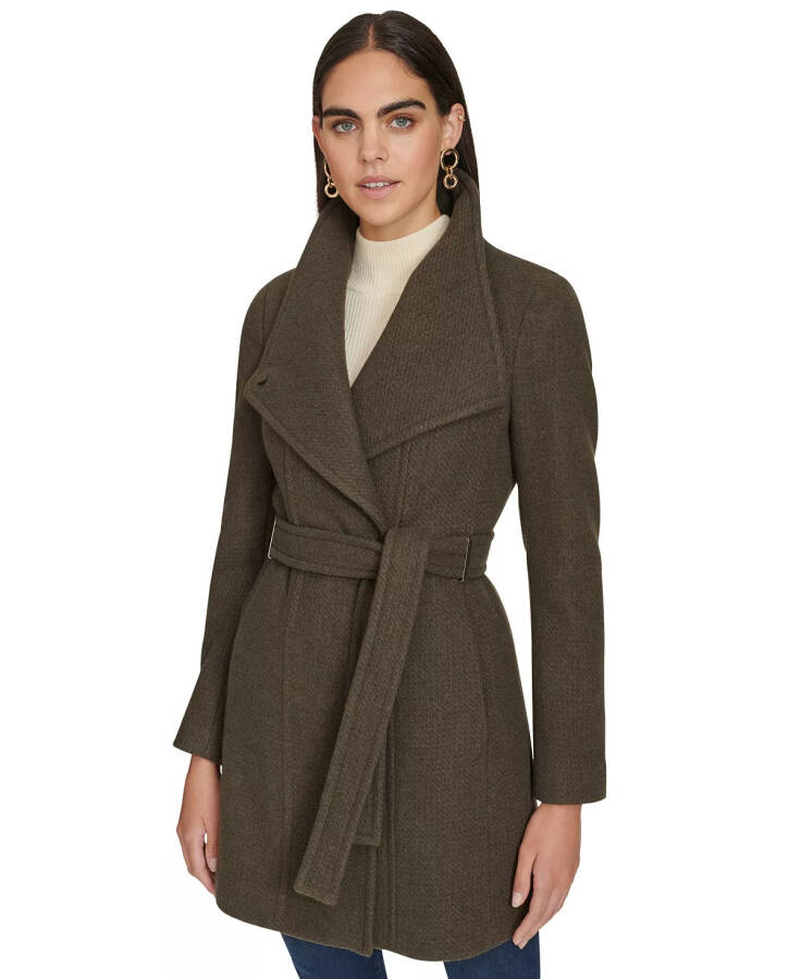 Womens Asymmetrical Belted Wrap Coat, Created for Modazone Twig - 1