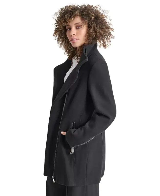 Womens Asymmetrical Zip Coat, Created for Modazone - 2