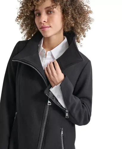 Womens Asymmetrical Zip Coat, Created for Modazone - 3