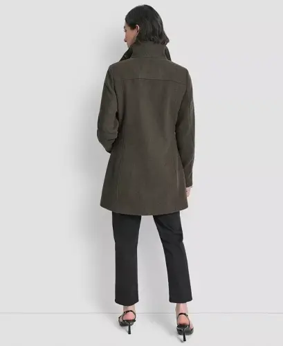 Women's Asymmetrical Zip Coat - Loden - 7