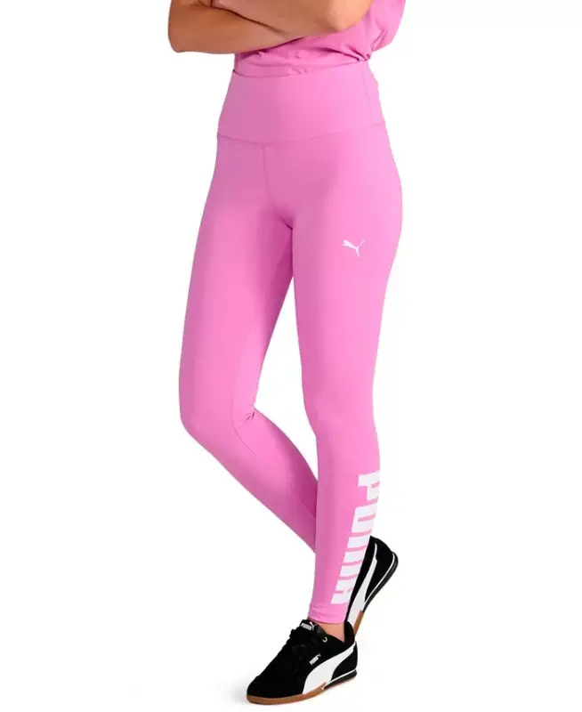 Women's Athletic Graphic Full-Length Leggings - Mauve Pop-Puma White - PUMA
