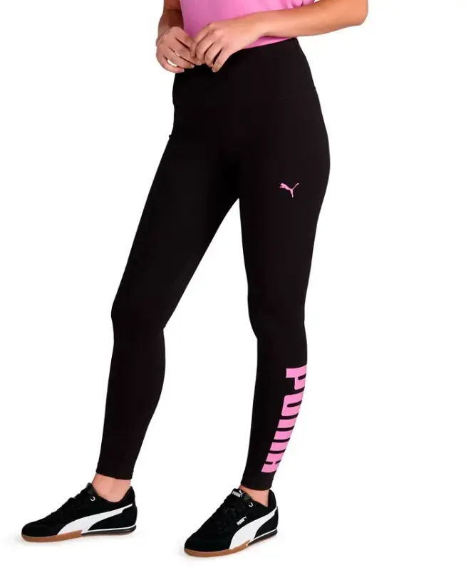 Women's Athletic Graphic Full-Length Leggings - Puma Black-mauve Pop - 2