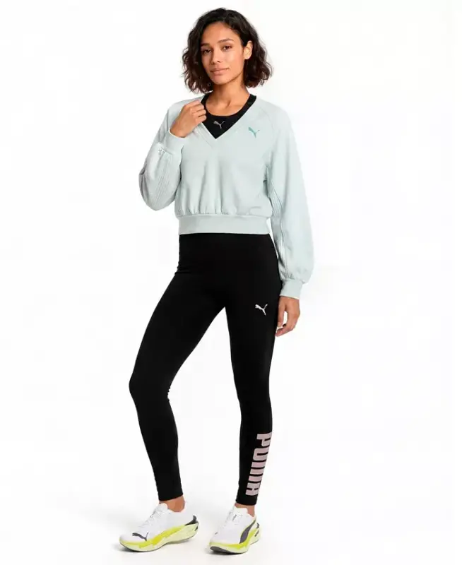 Women's Athletic Graphic Full-Length Leggings - Puma Black-Misty Pink - 3