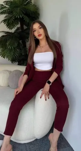 Women's Atlas Fabric Jacket and Trousers Suit - 3