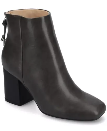 Women's Audrina Stacked Heel Dress Booties - Charcoal 