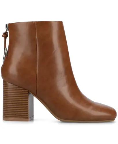 Women's Audrina Stacked Heel Dress Booties - Cognac - JOURNEE COLLECTION (1)