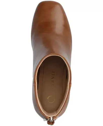 Women's Audrina Stacked Heel Dress Booties - Cognac - 4