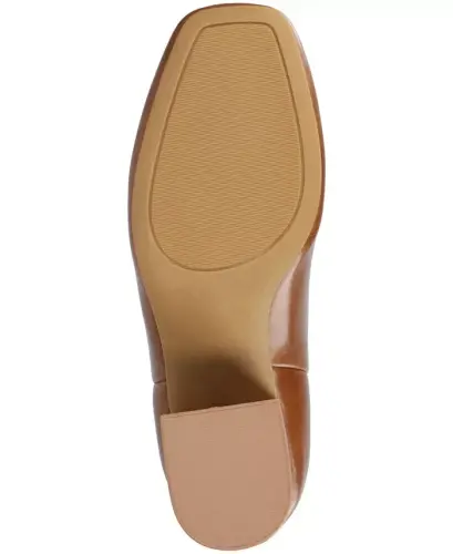 Women's Audrina Stacked Heel Dress Booties - Cognac - 5