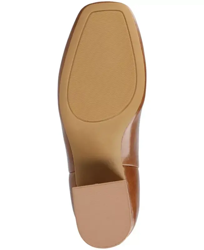 Women's Audrina Stacked Heel Dress Booties - Cognac - 5