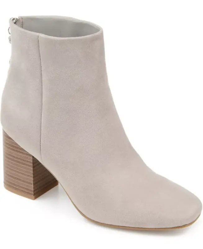Women's Audrina Stacked Heel Dress Booties - Gray - JOURNEE COLLECTION