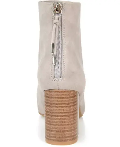 Women's Audrina Stacked Heel Dress Booties - Gray - 3