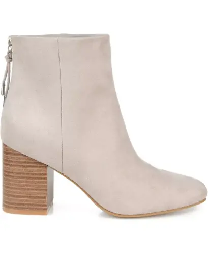 Women's Audrina Stacked Heel Dress Booties - Gray - JOURNEE COLLECTION (1)