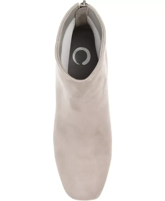 Women's Audrina Stacked Heel Dress Booties - Gray - 4