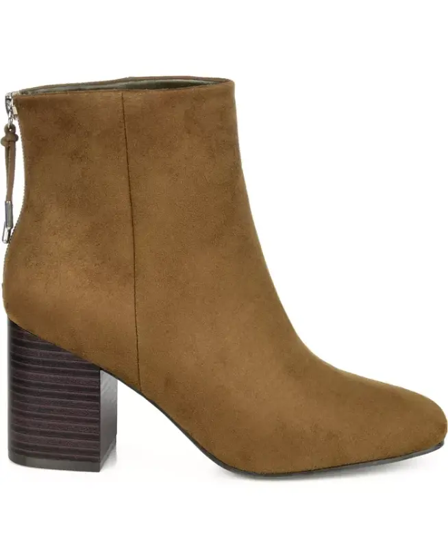 Women's Audrina Stacked Heel Dress Booties - Olive - 2