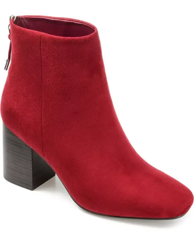 Women's Audrina Stacked Heel Dress Booties - Red - 1