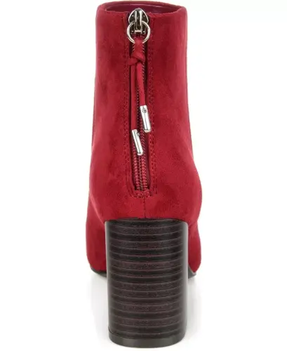 Women's Audrina Stacked Heel Dress Booties - Red - 3