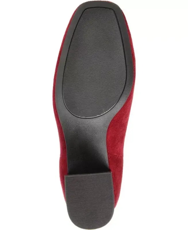 Women's Audrina Stacked Heel Dress Booties - Red - 5